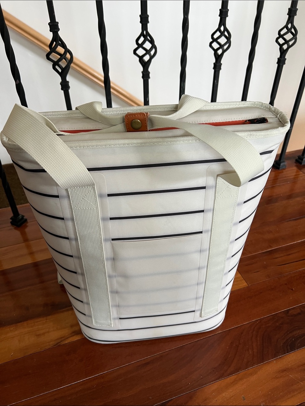 Hearth & Hand Striped insulated cooler Bag - White/black